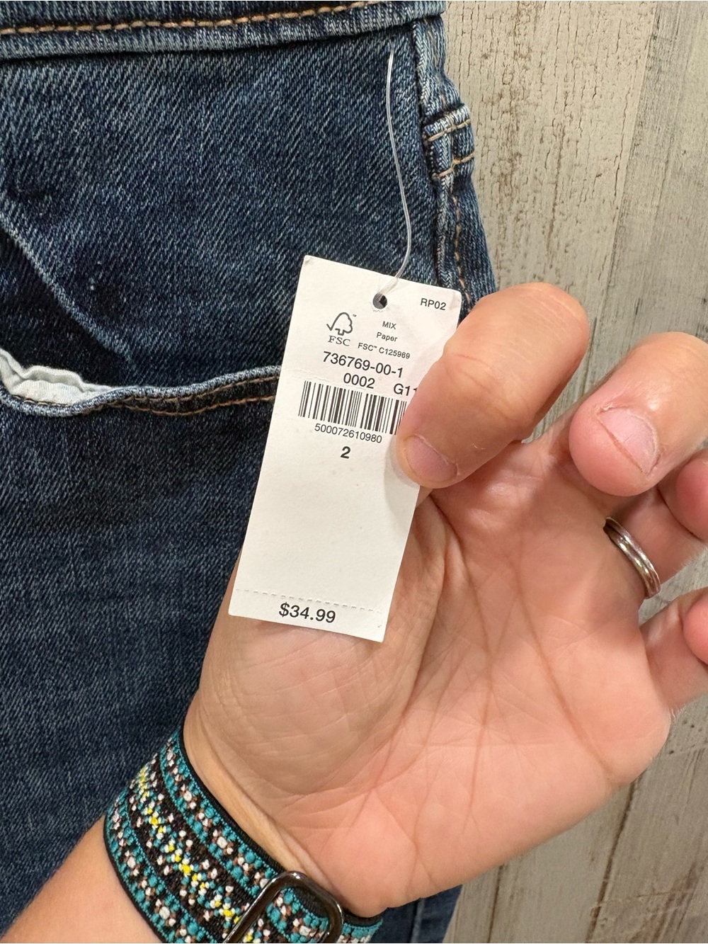 NWT Old Navy High Rise Button Front Denim Mini Skirt Secret Slim Pockets Blue 2 - Picture 2 of 7
